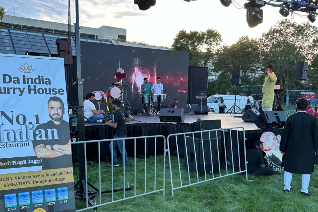 Live outdoor performance featuring a Canadian LED video wall backdrop. Bright, seamless LED display setup for concerts, festivals, and cultural events.