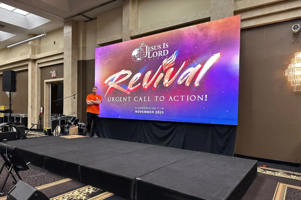 LED display in church sanctuary